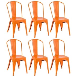 Kit 6 Cadeiras Iron Tolix Laranja