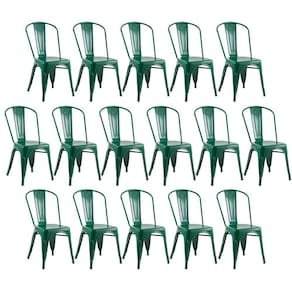 Kit 16 Cadeiras Design Industrial Verde Escuro