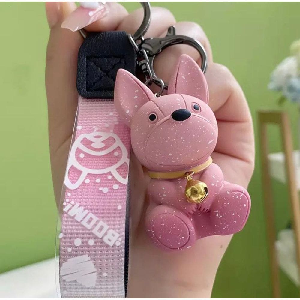 Chaveiro Cachorro Galaxy Pink 6cm Resina