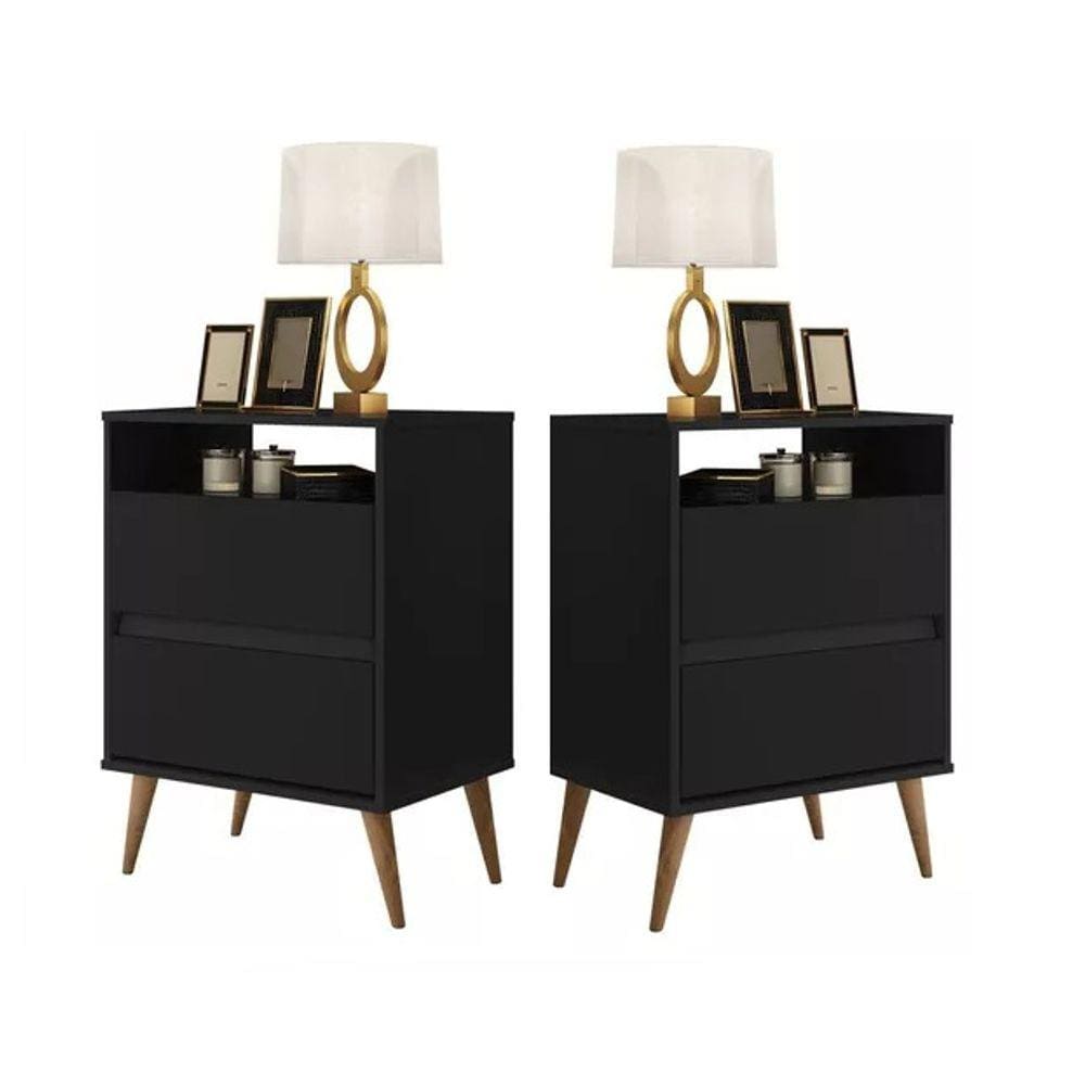 kit 2 mesa de cabeceira paris para quarto