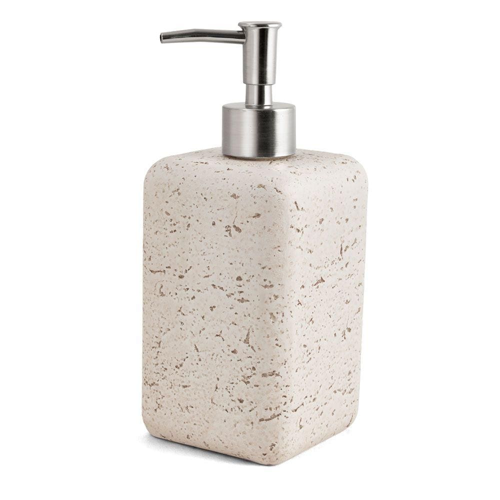 Porta Sabonete Liquido em Poliresina Bege 19cm 17606 Mart