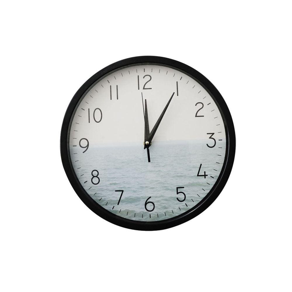 Relógio De Parede De Plástico 30cm Com Estampa Mar