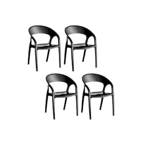Kit 4 Cadeiras Glass Plus Uz8004 4 Un Polipropileno Preto