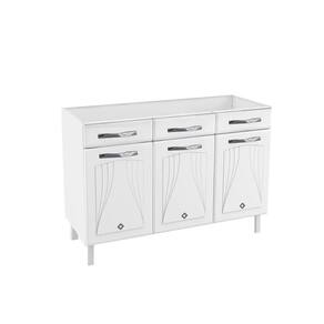 Gabinete De Cozinha Modulado Balcão Star New 3 Portas E 3 Gavetas 120cm Branco - Telasul