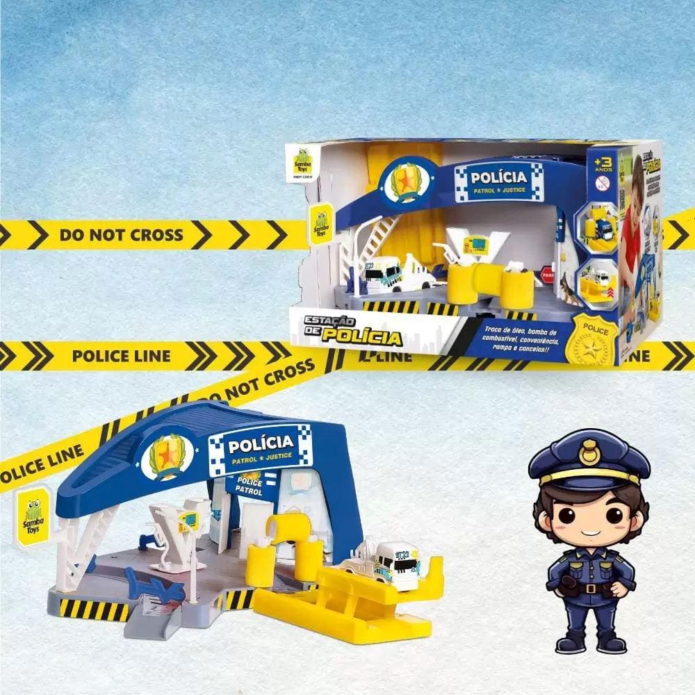 Estação De Policia Cenário Infantil Acessórios - Samba Toys
