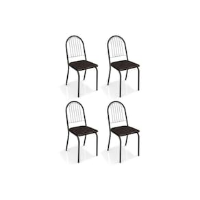 Kit 4 Cadeiras Noruega 4c077prf 4 Un Preto Fosco Courano Preto