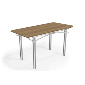 Mesa De Cozinha Elba C/ Tampo 1,60cm Cromada/nogueira - Kappesberg