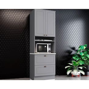 Módulo Cozinha Henn Americana Paneleiro 2 Portas E 2 Gavetas (1 Forno) 71.5cm Cinza