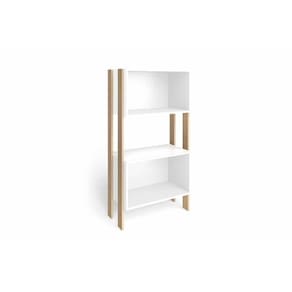 Estante Livreiro Solteiro Rt3092 C/ 2 Nichos Rustico/branco - Movelbento
