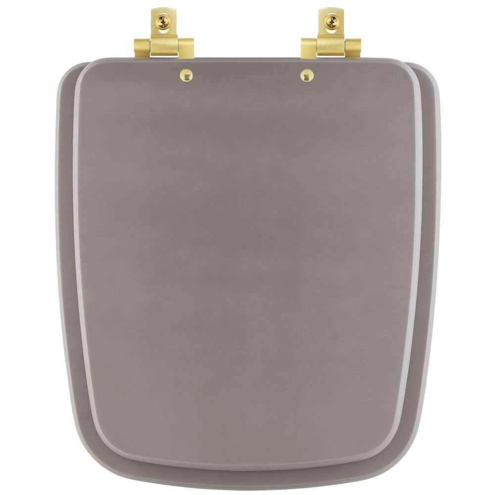 Tampa de Vaso MDF Com Amortecedor Boss Stone (Cinza Fosco) para Bacia Incepa com Ferragem Dourada