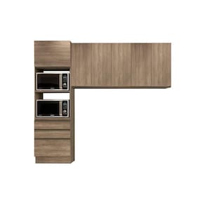 Kit De Cozinha Modulada 3 Peças Maxxi (2 Armários + 1 Paneleiro) Cpt33 Nogal - Kappesberg