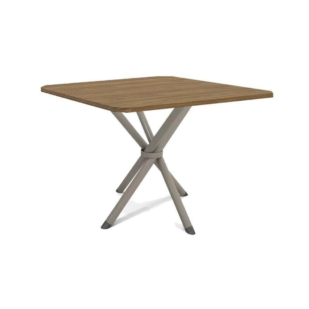 Mesa De Cozinha Volga C/ Tampo 90cm Niquel/nogueira - Kappesberg