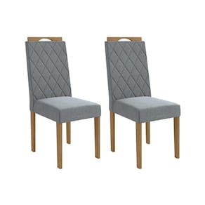 Kit 2 Cadeiras Sala Jantar 2cad152 2 Un Freijo - Assento-encosto Linho Cinza A018