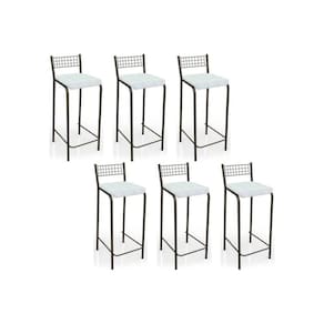 Banqueta Gênova B705 Kit 6 Un Bronze/branco 106 - Kappesberg