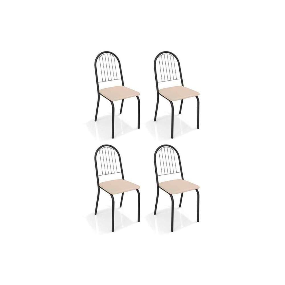 Kit 4 Cadeiras Noruega 4c077prf 4 Un Preto Fosco Courano Nude