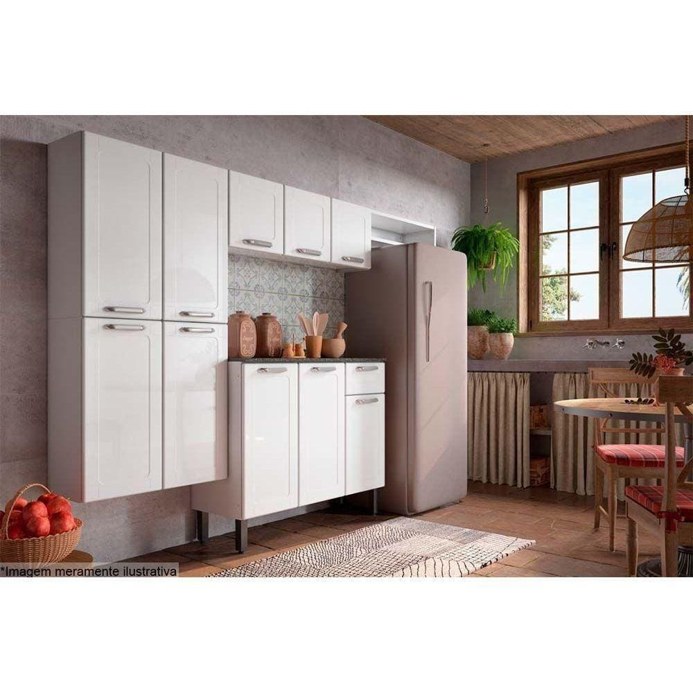Cozinha Modulada Bertolini Dona Maria 4Pçs ( Armário Balcão Paneleiro Complemento) C4P9 Branco