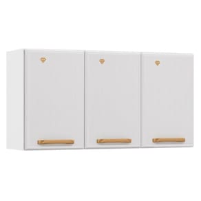 Armário Aéreo Cozinha Modulado Diamante C- 3 Portas 105cm Branco - Telasul