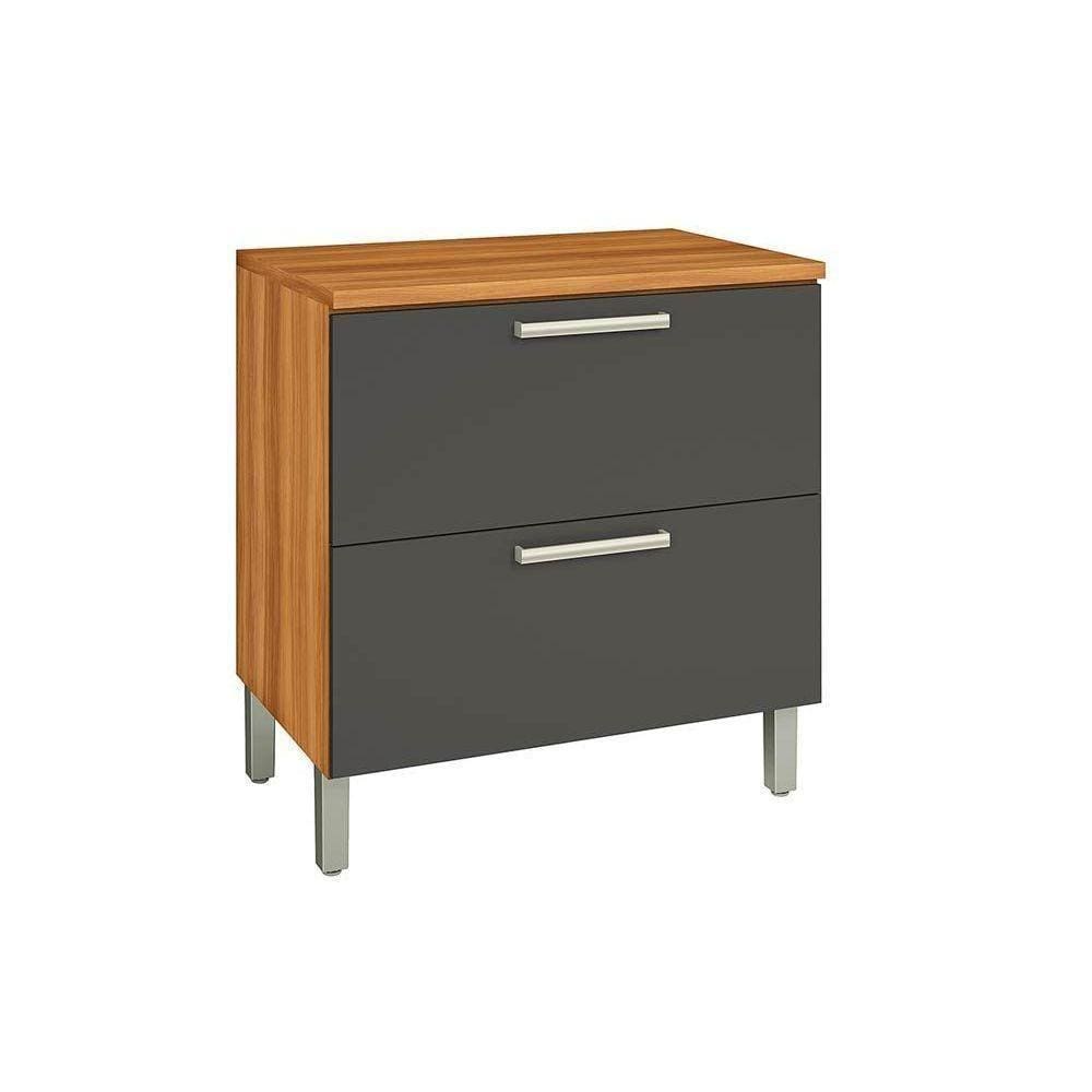 Módulo Cozinha Nesher Burguesa Premium 1 Porta E 1 Gaveta C- Tampo Freijo-grafite