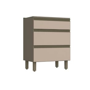 Módulo Cozinha Henn Connect Balcão C/ 3 Gavetas S/ Tampo Duna/cristal