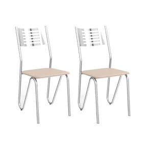 Kit 2 Cadeiras Nápoles 2c045 Cromado Courano Nude
