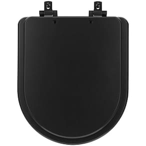Tampa de Vaso Laqueado Com Amortecedor Level Preto Fosco para Bacia Deca com Ferragem Preta