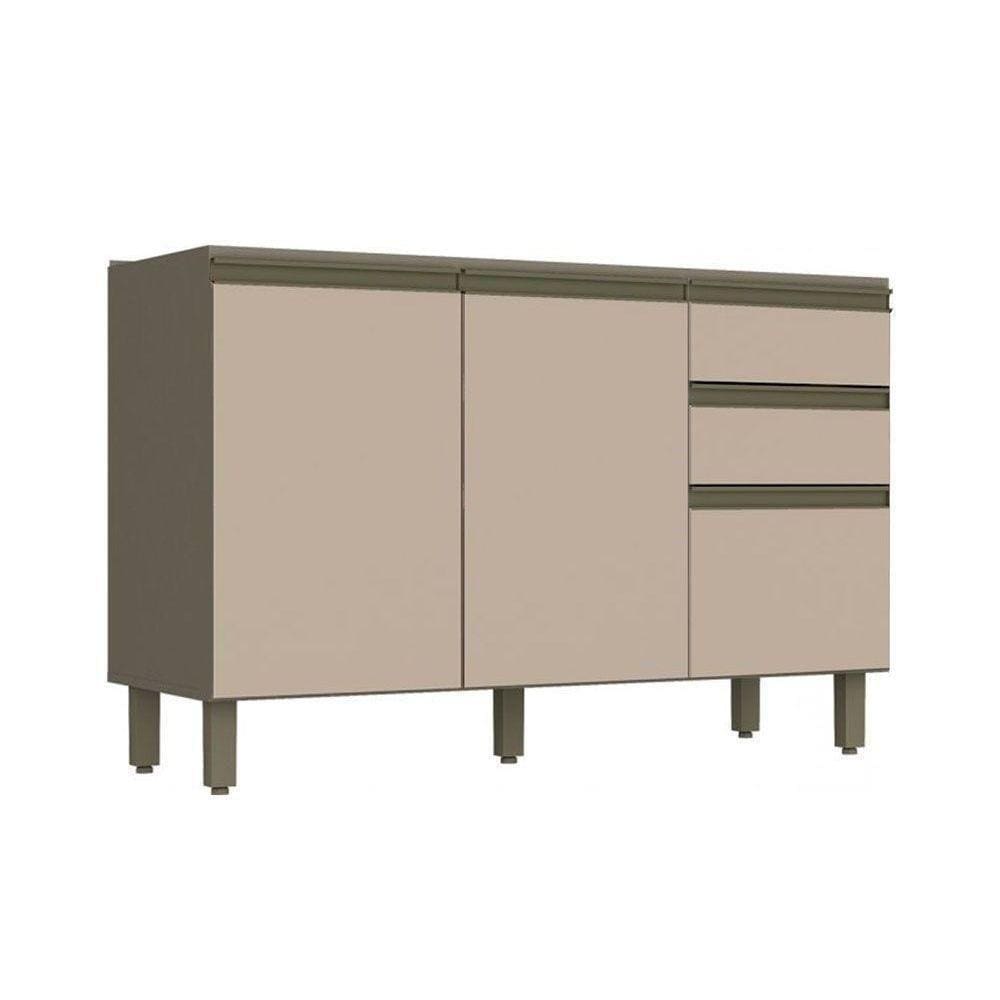 Gabinete De Cozinha Modulado Balcão Connect 3 Portas E 2 Gavetas P/ Pia Duna/cristal - Henn
