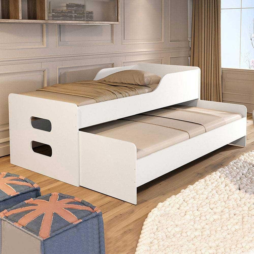 Cama Basoto Elis Brasil Branco Com Auxiliar - Branco