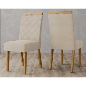 Cadeira Sala De Jantar Bella Kit 2 Un Nature-veludo Light Linho - Henn