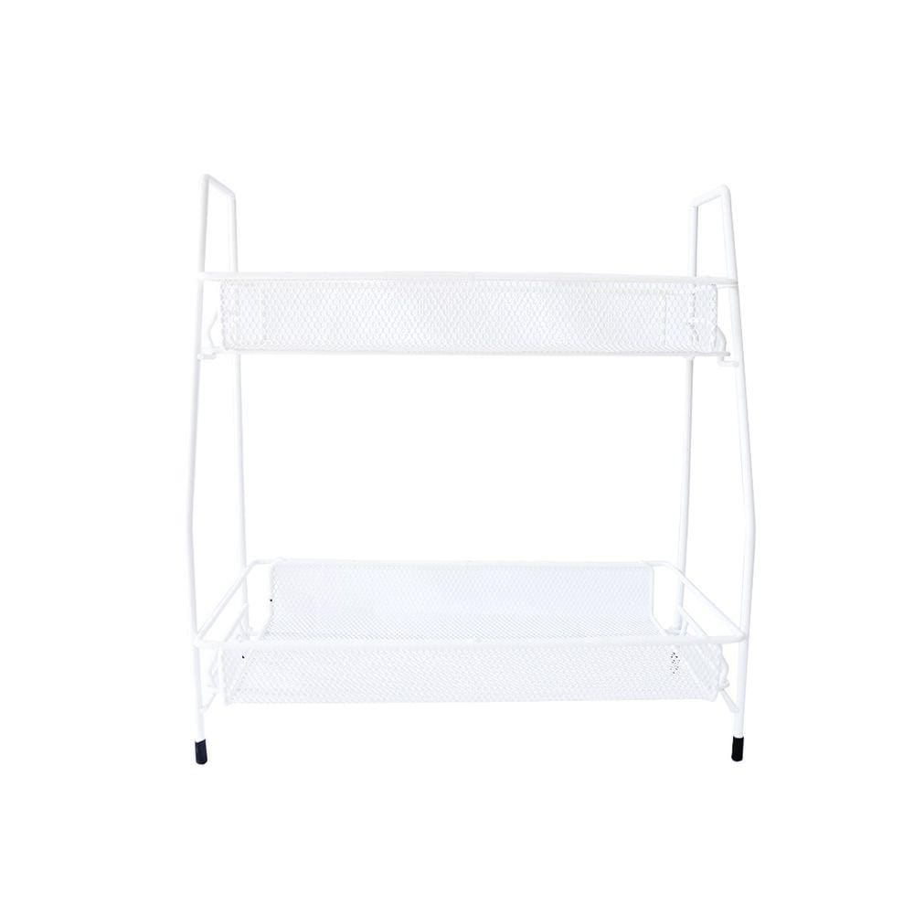 Suporte Organizador De Metal Com 02 Prateleiras 32x34x14cm