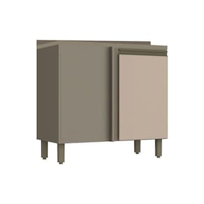 Gabinete De Cozinha Modulado Balcão Canto Reto Connect 1 Porta C/tampo Duna/cristal - Henn