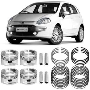 Kit Pistão Anel 0.60 Fiat Punto 1.4 2008 e 2015 Flex Metal Leve