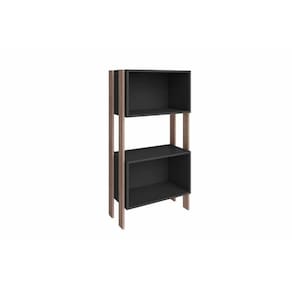 Estante Para Sala Rt3092 C/ 2 Nichos Rustico/preto - Movelbento