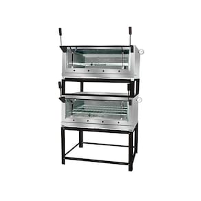Forno a Gás de Lastro Industrial Roma Inox Duplo FIRID110 Porta Guilhotina Venâncio
