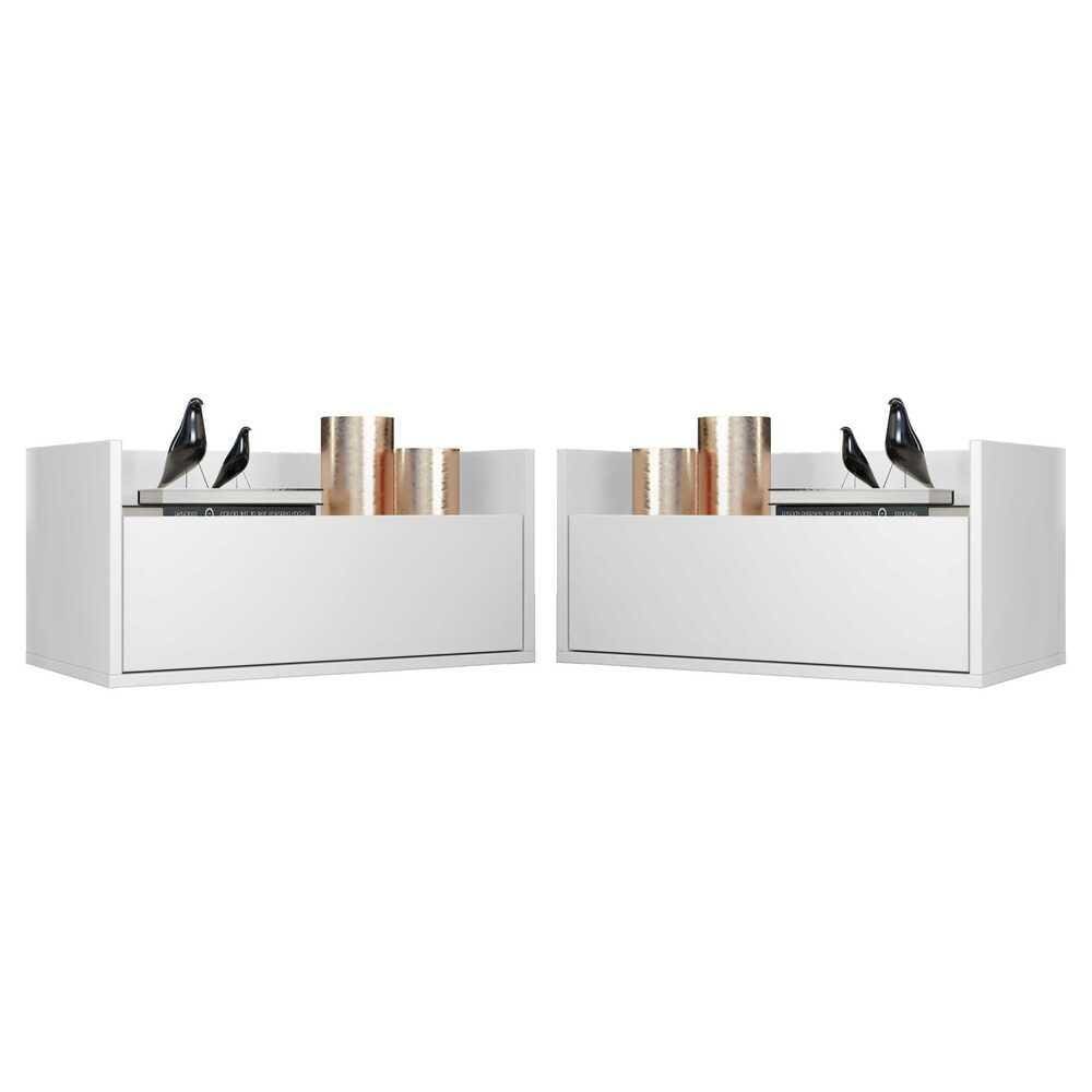 Kit com 2 Mesas de Cabeceira 80cm Suspensa Multimóveis V4005