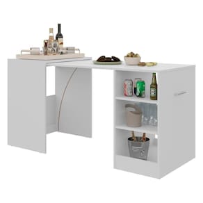 Aparador Bar Com Mesa Dobrável Multimóveis Ibiza Branco