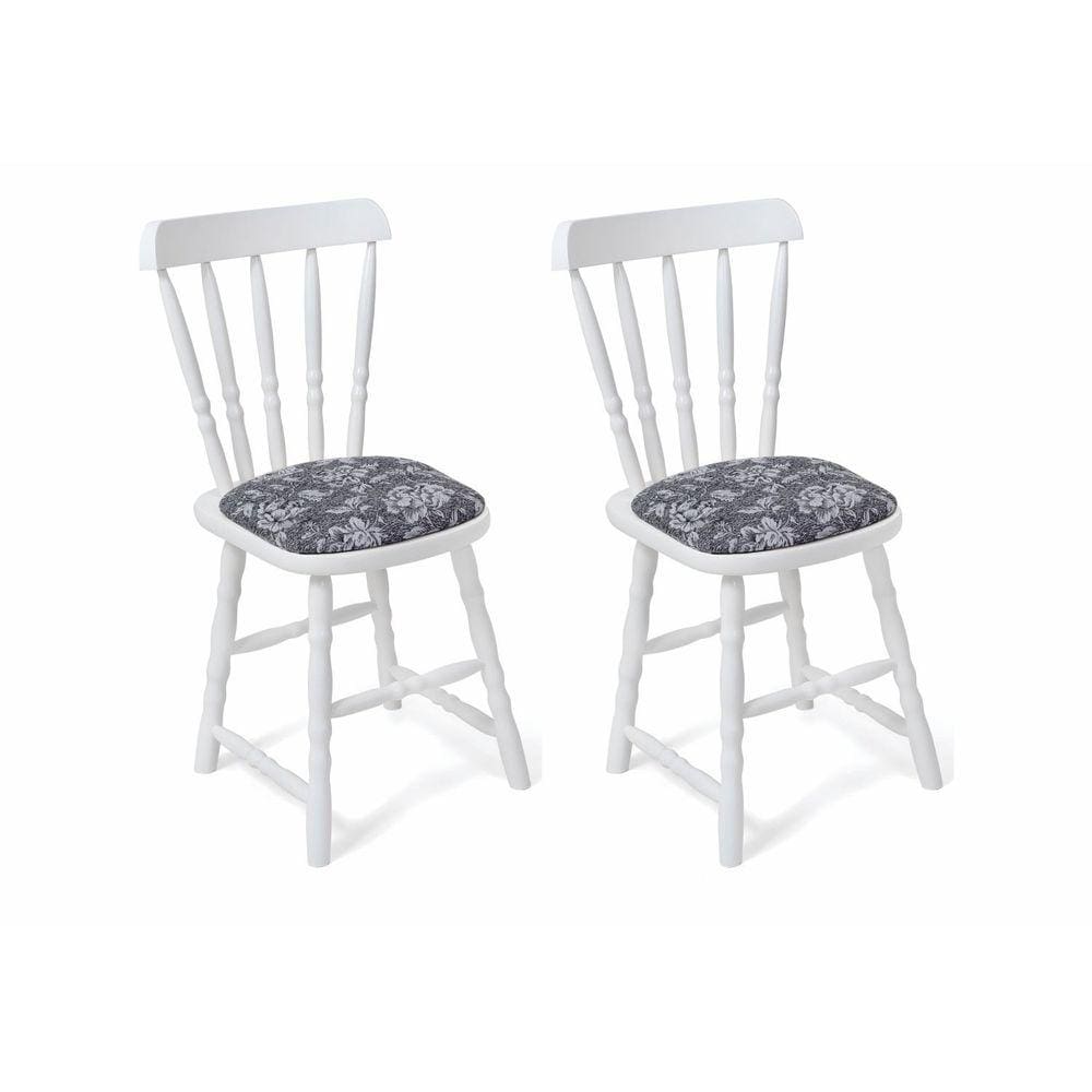 Kit 2 Cadeiras Estofadas Dalas Branco