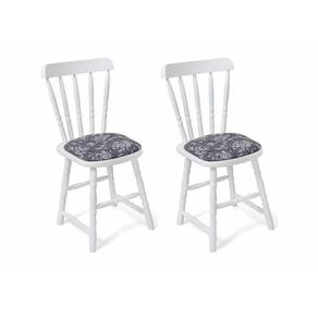Kit 2 Cadeiras Estofadas Dalas Branco