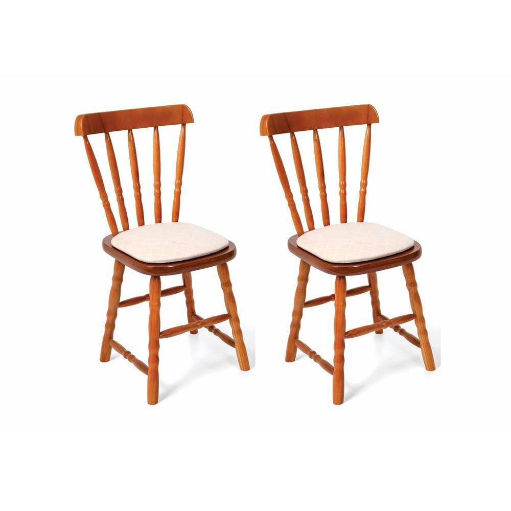 Kit 2 Cadeiras Estofadas Dalas Mel Brilho