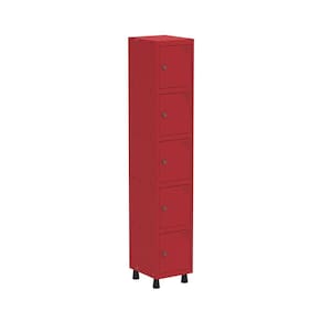 Armario Roupeiro 5 Portas Aço GRP 501/5 Pandin Móveis Vermelho