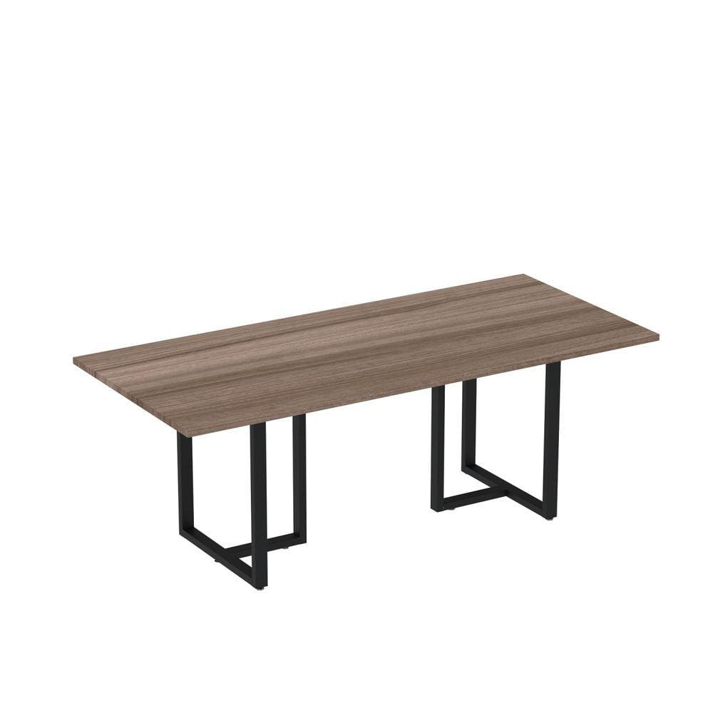 Mesa de Reunião Retangular 200x90cm MR2000P25TUB Walnut/Preto