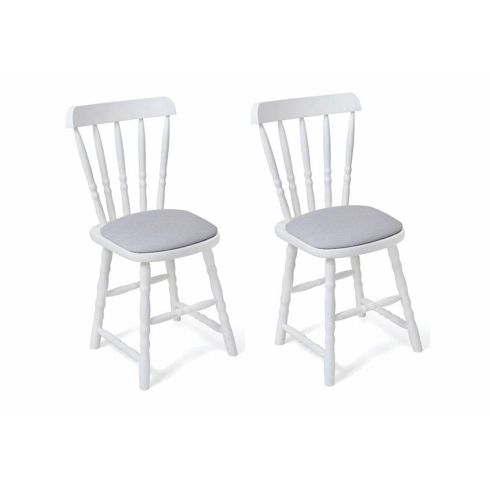 Kit 2 Cadeiras Estofadas Dalas Branco