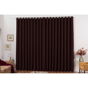 Cortina Blackout 4m x 2,5m em Tecido com Ilhós Tabaco