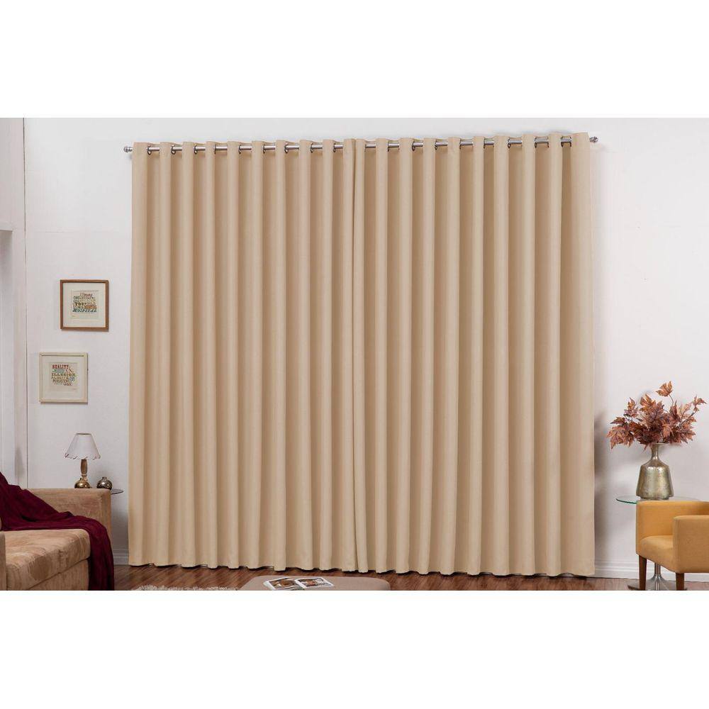 Cortina Blackout 3m x 2,50m Tecido com Ilhós - Palha