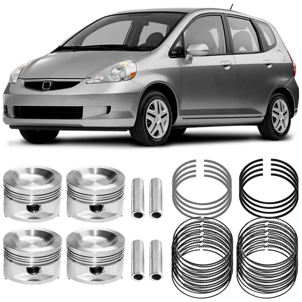 Kit Pistão Anéis 0.50 Honda Fit 1.4 2003 a 2006 Metal Leve