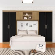 Guarda Roupa Casal Modulado Rubia Boreal/preto - Móveis Arapongas