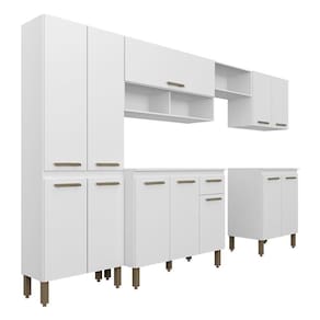 Cozinha Modulada 6 Peças 12 Portas Tieli Branco - M. Arapongas