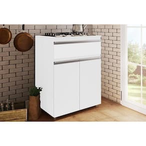 Balcão De Cozinha Modulado Asm 186 P/ Cooktop 2 Portas E 1 Gaveta Branco - Movelbento