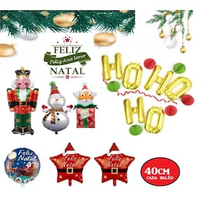Kit Decoração Natal Enfeite Papai Noel Feliz Natal Decoracao