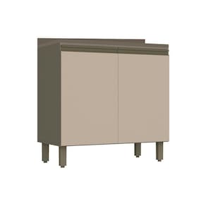 Balcão De Cozinha Connect 2 Portas C/ Tampo Duna/cristal - Henn
