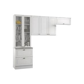 Cozinha Modulada Henn Americana 3 Peças (2 Armários + 1 Paneleiro) Cpt07 Branco